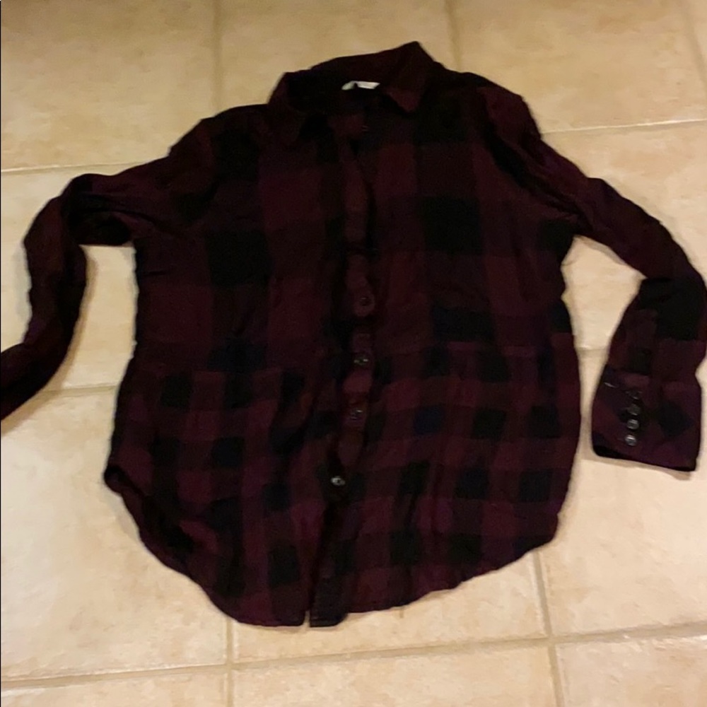 Burgundy and black flannel shirt, never worn